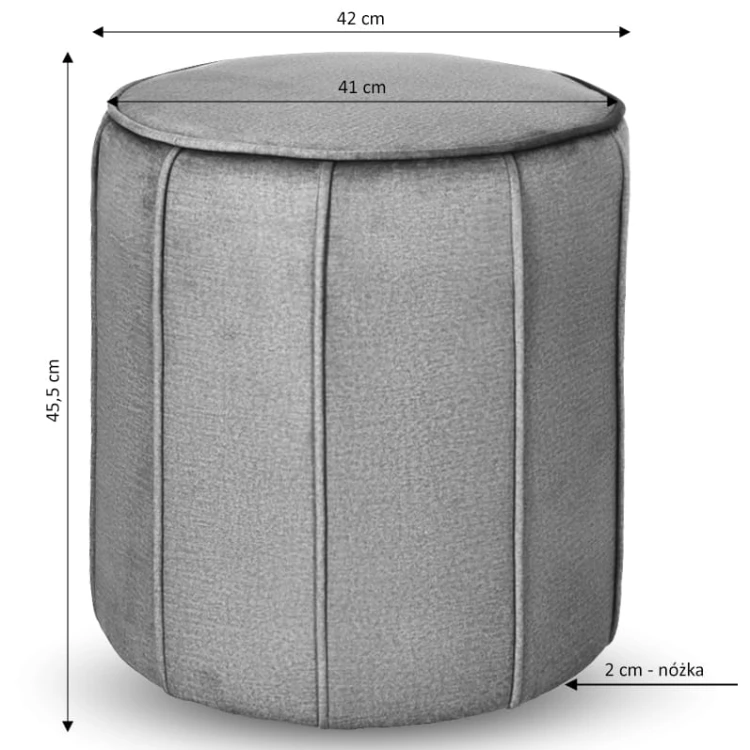 Zestaw LIVIA: sofa, fotel muszelka i pufa w kolorze szarym