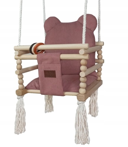 Huśtawka Drewniana Dla Dzieci Velvet MIŚ 170 cm