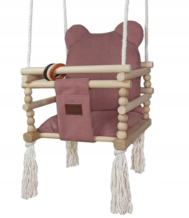 Huśtawka Drewniana Dla Dzieci Velvet MIŚ 170 cm